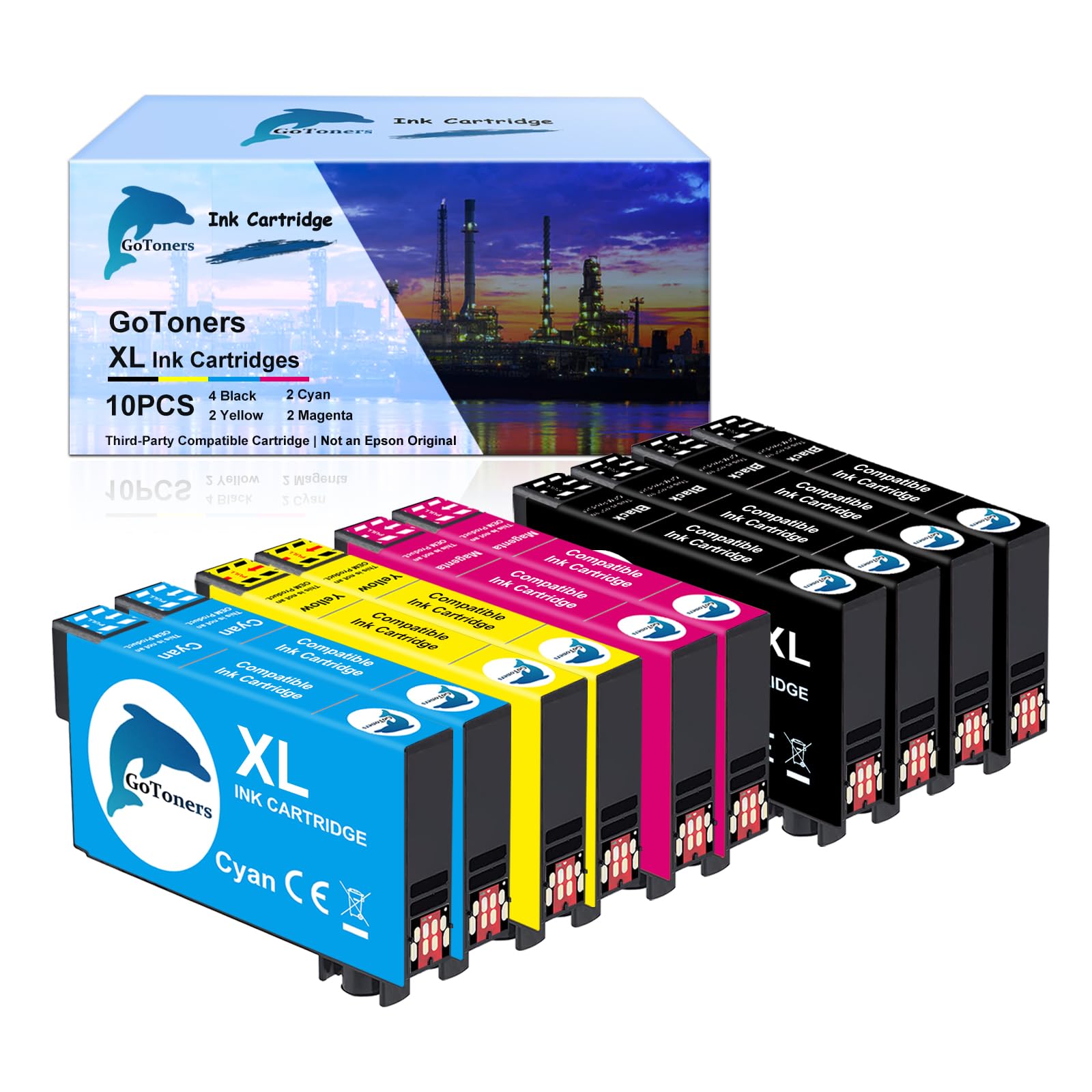 GoToners XL Druckerpatronen Kompatibel für Epson 405 / 405XL Patronen für Workforce Pro WF-4820 WF-3820 WF-4830 WF-3825 WF-4825 WF-7840 WF-7830 WF-7835 Drucker (4 Schwarz, 2 Cyan, 2 Magenta, 2 Gelb)