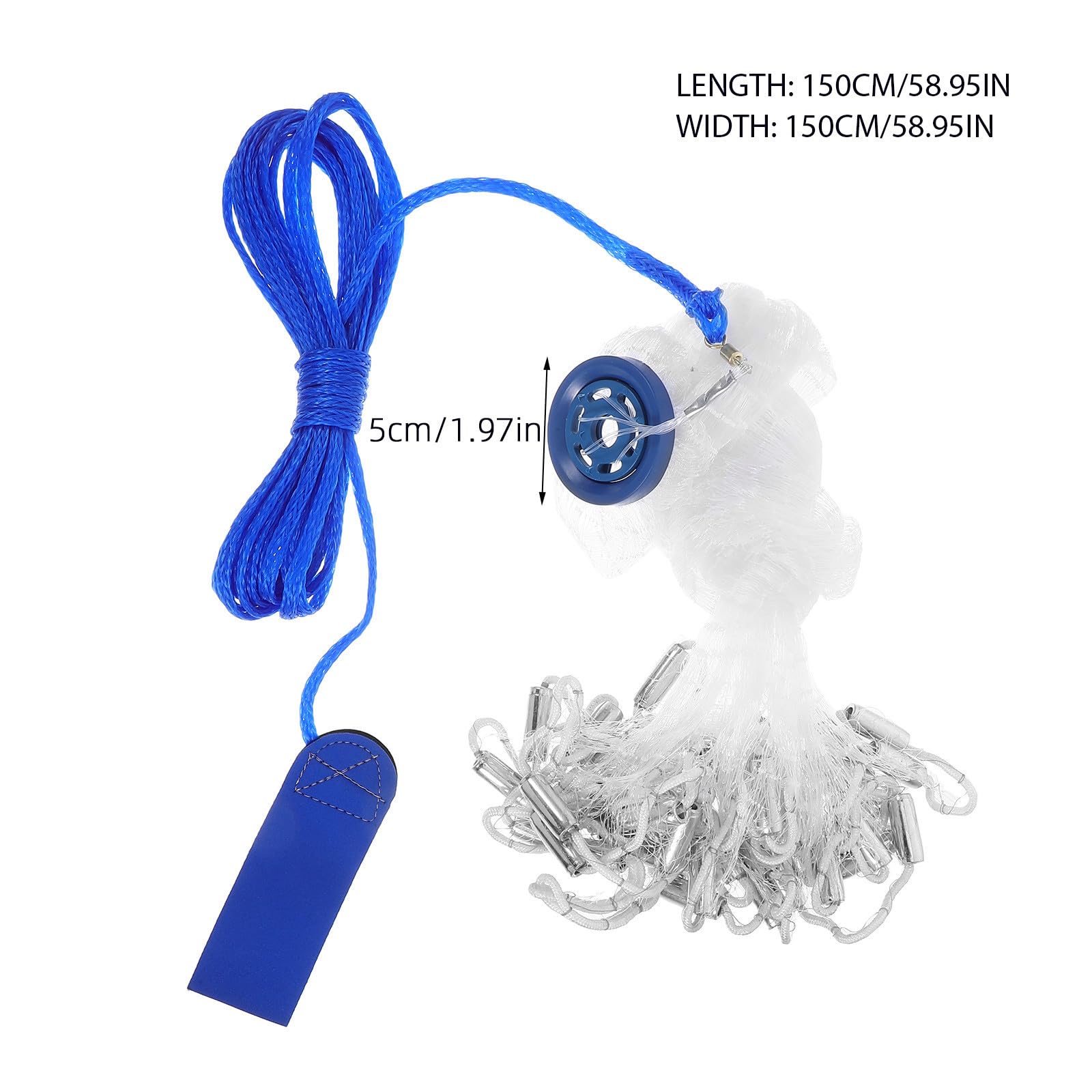 Toyvian Filet de Pêche Jeté sans Anneau, Lancer Le Filet de Pêche 1, 5 M