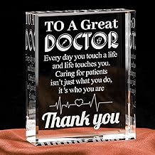 Gifts for Doctor, Appreciation Gifts for Doctors, Engraved Crystal Plaque Gifts for Best Doctors, Thank You Doctor Gifts for Men Women Crystal Appreciation Plaque
