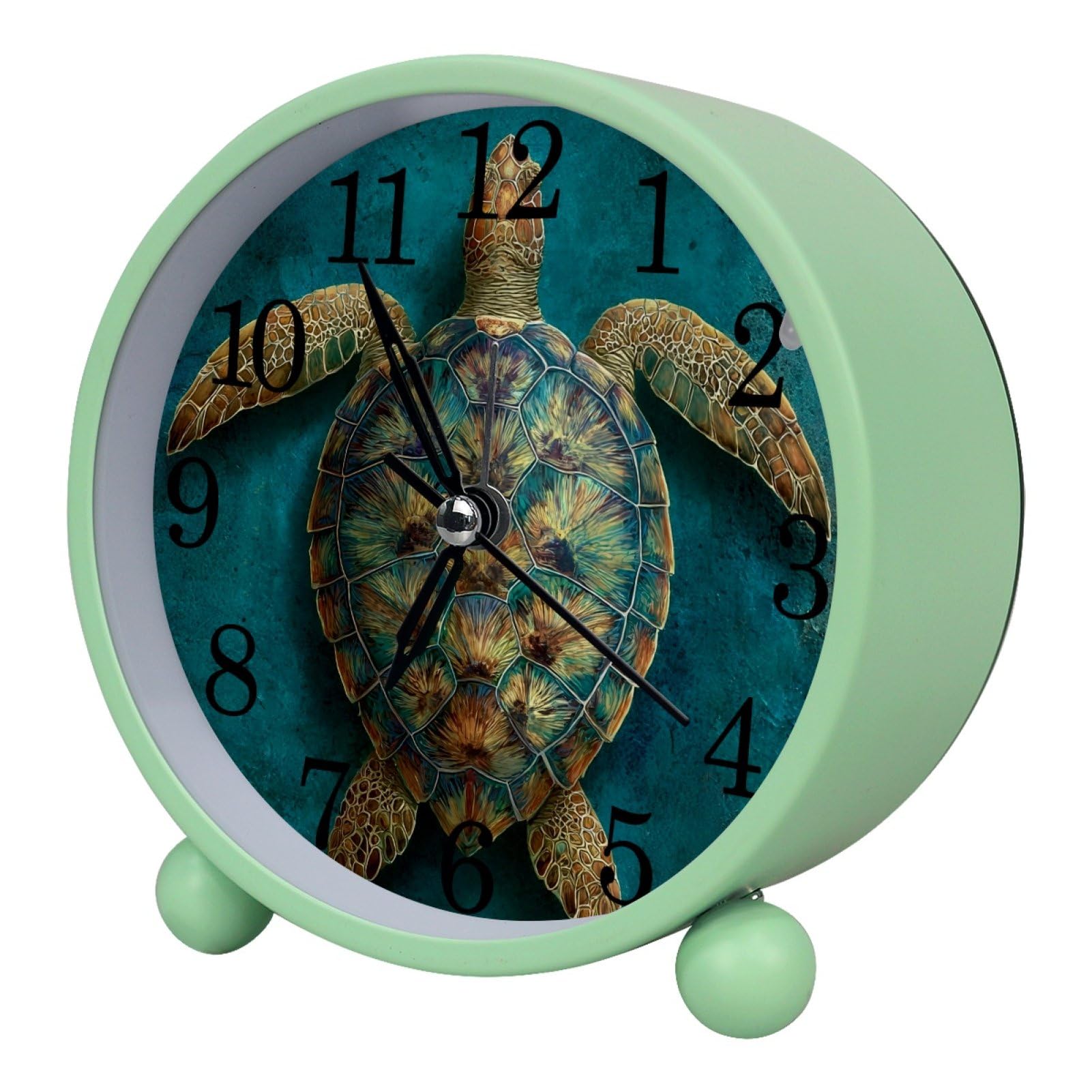 etoenbrc Watercolor Butterfly Silent Analog Alarm Clock Small Battery Operated Clock Slient Plastic Table Clock for Living Room Bedroom Color93