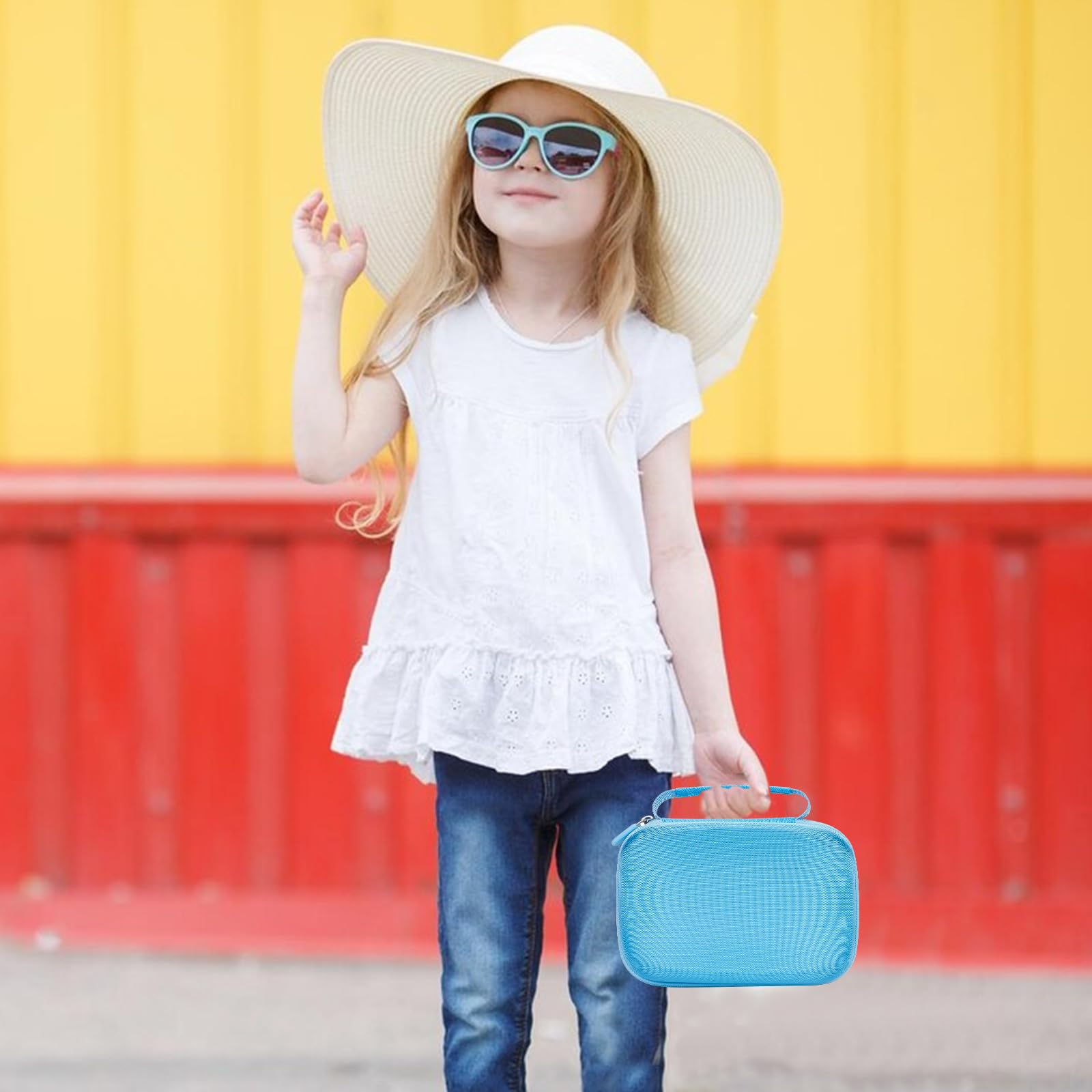 Etui Appareil Photo Résistant aux Chocs avec Dragonne pour Enfant - Bleu