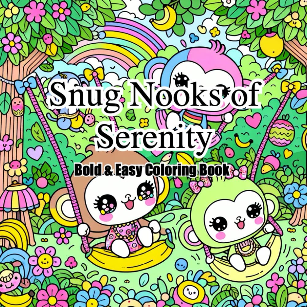 Snug Nooks of Serenity: A Kawaii Coloring Journey into Coziness and Calm