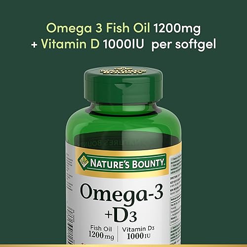 Miniatura 7 de Nature's Bounty Aceite de pescado Omega-3 + D3 1200 mg / Vitamina D3 1000IU 90 cápsulas blandas