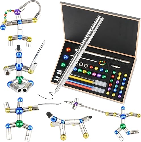 WOPU Bolígrafo magnético mejorado, bolígrafo magnético de descompresión, juguete magnético para la ansiedad, puede escribir, aprendizaje intelectual