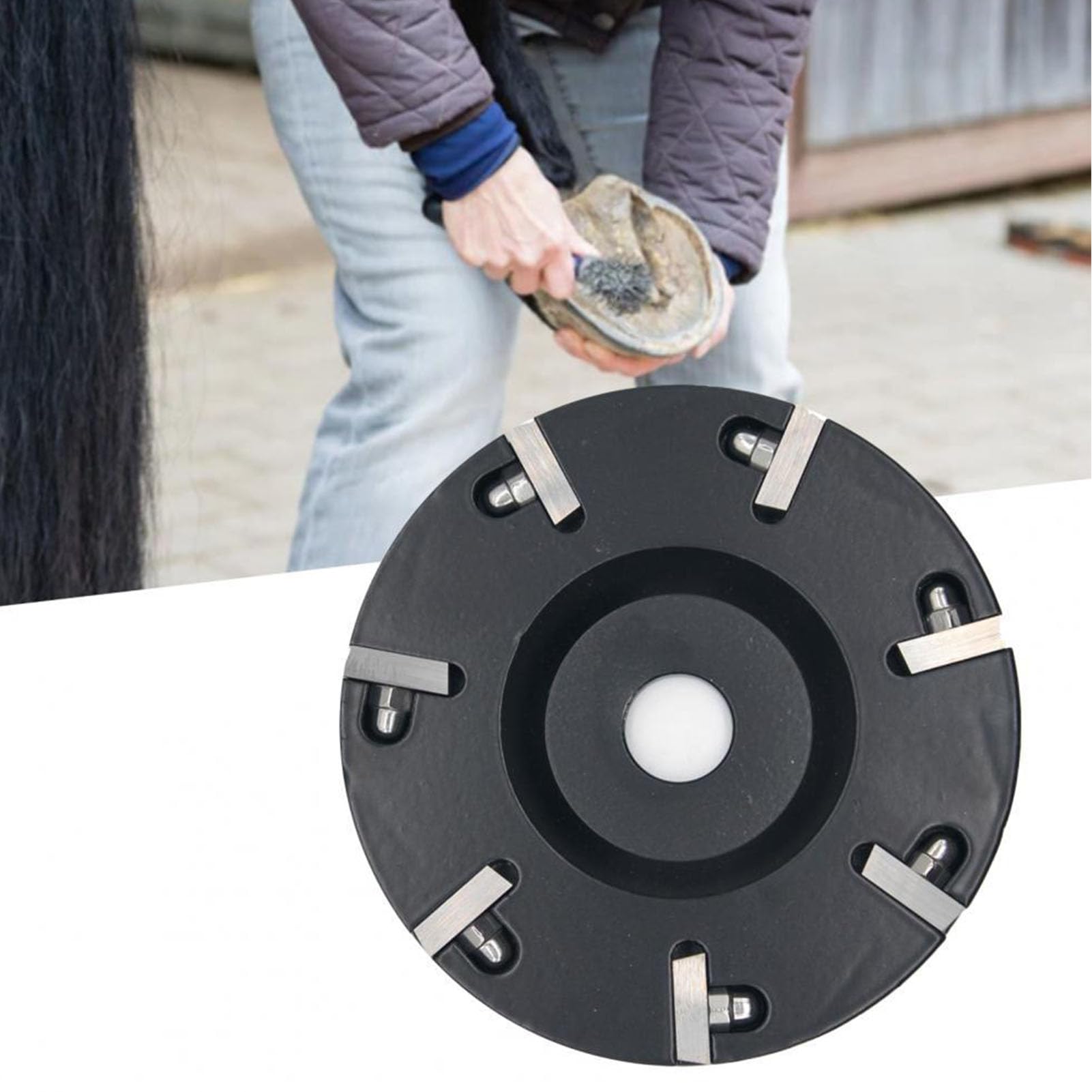 Disco per rifilare zoccoli Lega di alluminio temprato 8 lame Mola per bovini Cavalli Pecore Bestiame Strumento per la cura degli zoccoli Diametro 10 cm Altezza 1 cm