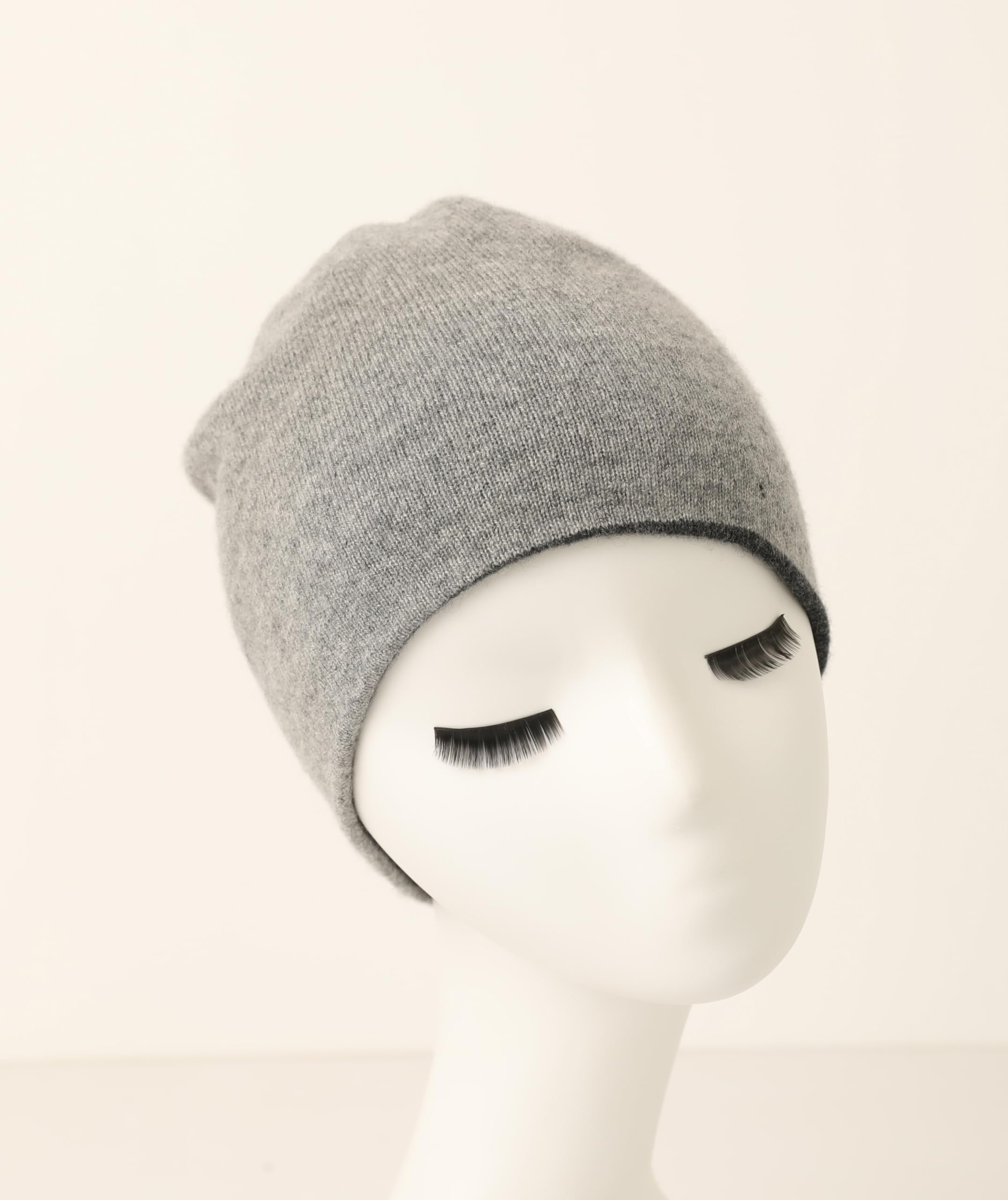 Winter 2-lagig Wendemütze 100% Kaschmir-Mütze 2-farbig Beanie für Damen