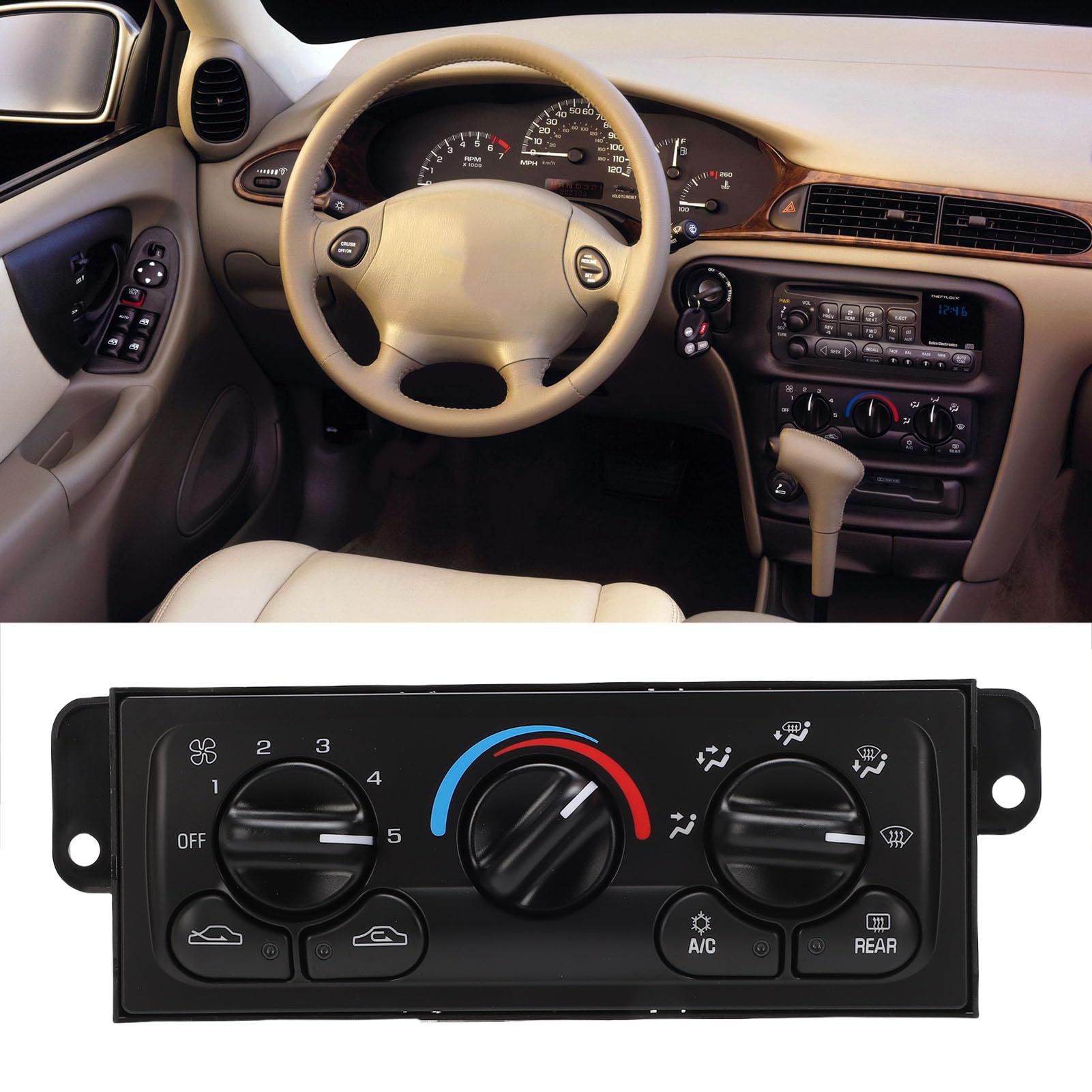RiToEasysports Módulo de Control de CA ABS HVAC Calentador Panel de Control de Climatización Reemplazo de 12 Pines y 7 Pines para Malibu 1997 a 2005 Achieva 1997 a 1998 Cutlass a 1999