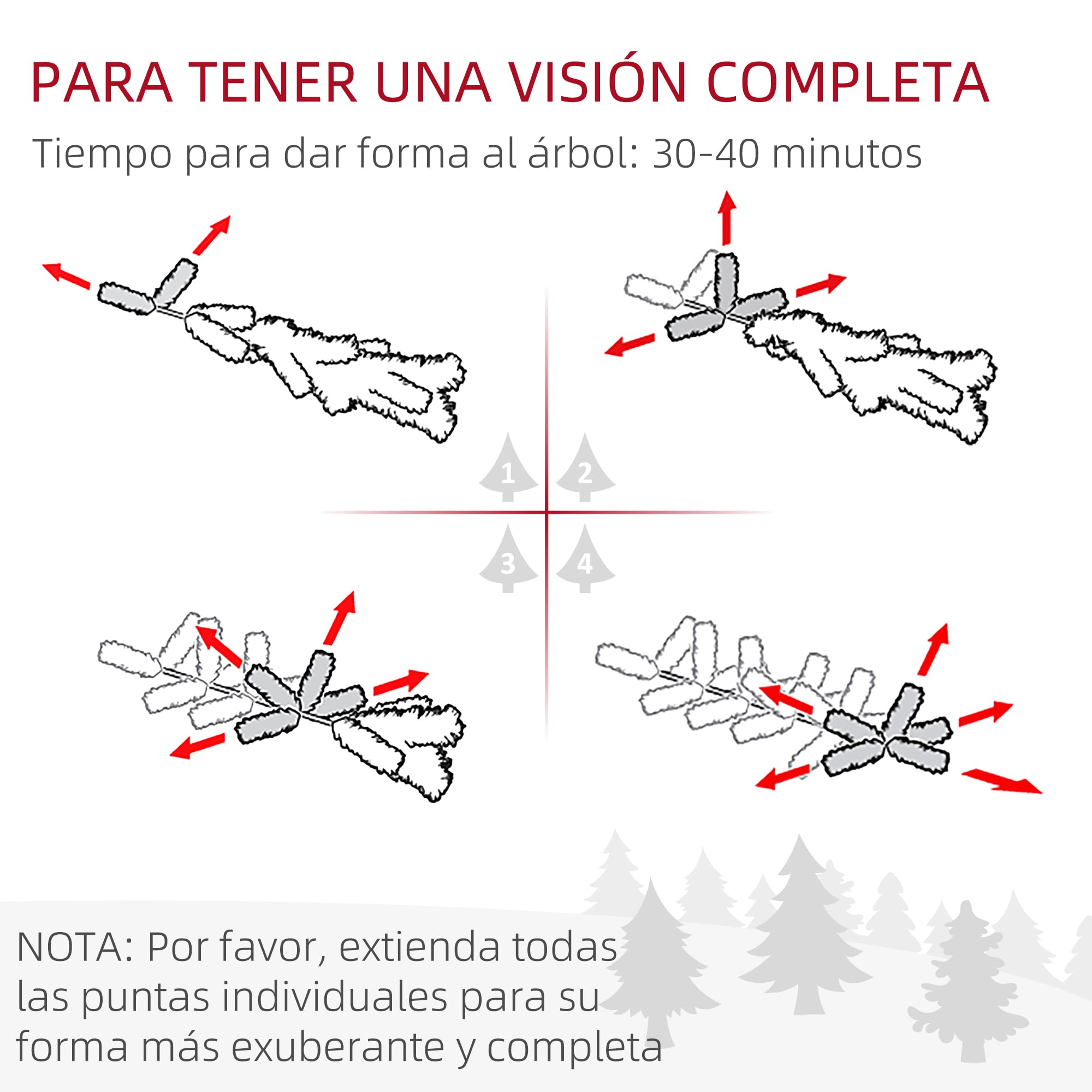 HOMCOM Árbol de Navidad Artificial 180 cm, 300 Luces LED Blancas Cálidas | Árbol de Navidad Nevado, 577 Ramas, Forma de Ciprés, Base Plegable, Decoración Navideña