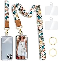 Vista 1 de Cordón cruzado para teléfono celular con correa para la muñeca, cordones de tortuga marina para alrededor del cuello, muñequera con correa ajustable