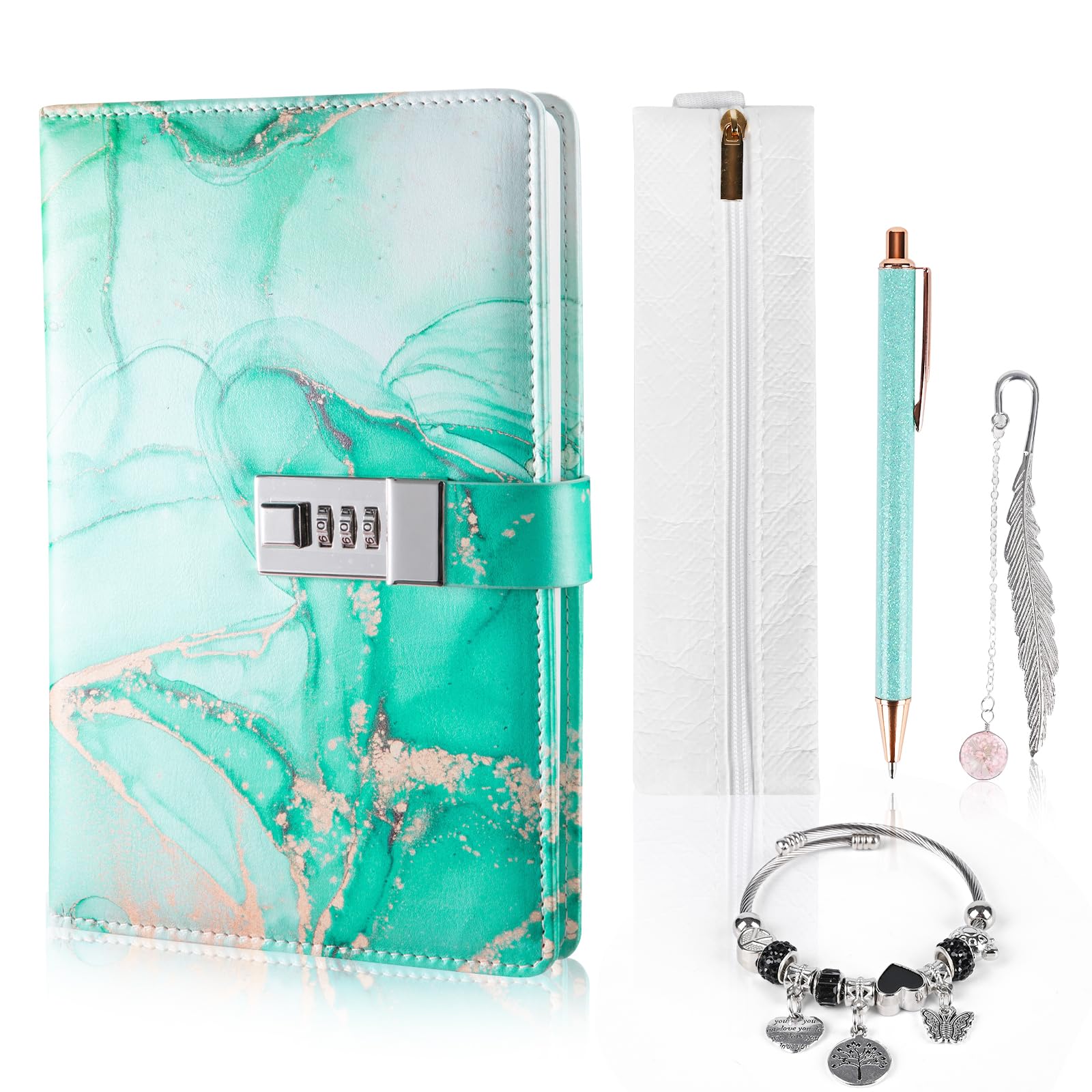 Journal Intime Fille Avec Code Secret - Coffret Cadeau Complet 7-14 Ans (Stylo, Bracelet, Plume…)