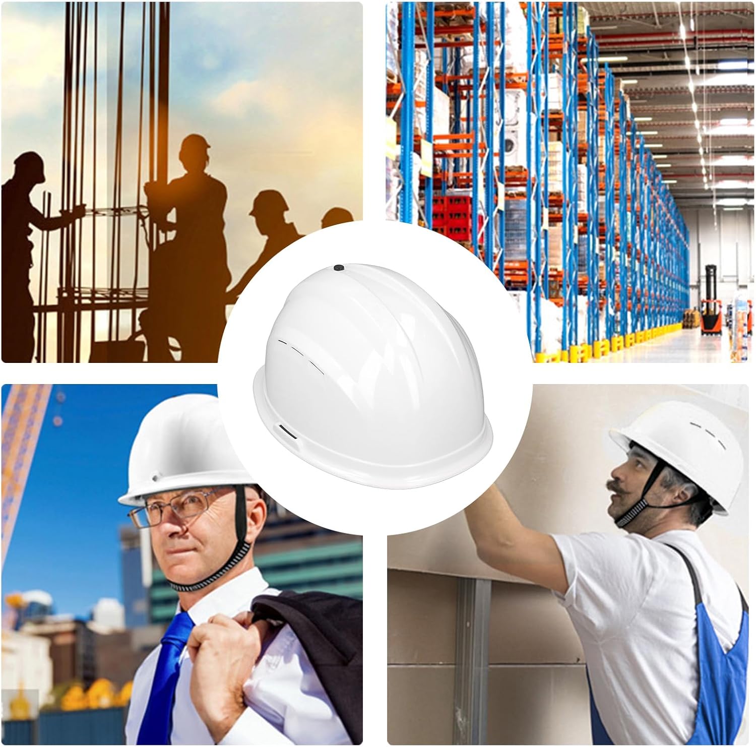 WALFRONT Cooling Fan Hard Hat with Dual Fans & Light Breathable Cooling Safety Helmet for Construction Worksite Industrial Workplace