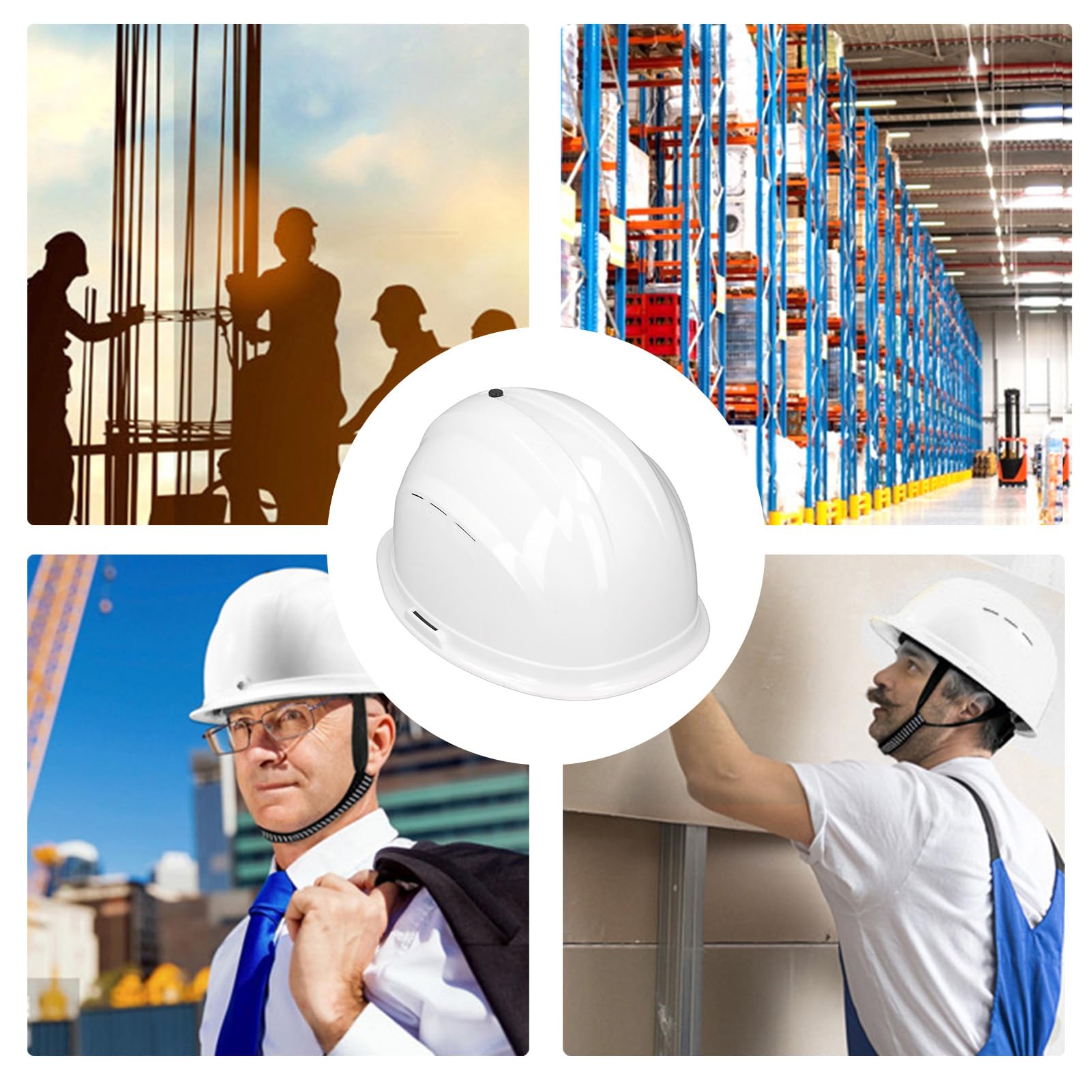 Casco, Ventilador de Refrigeración Casco de Seguridad con Ventilador Doble y Casco de Seguridad de Refrigeración Ligero y Transpirable para Sitio de Trabajo de Construcción