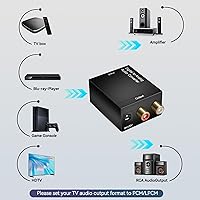 Vista 2 de Adaptador de convertidor de audio estéreo analógico analógico coaxial óptico digital con cable óptico RCA