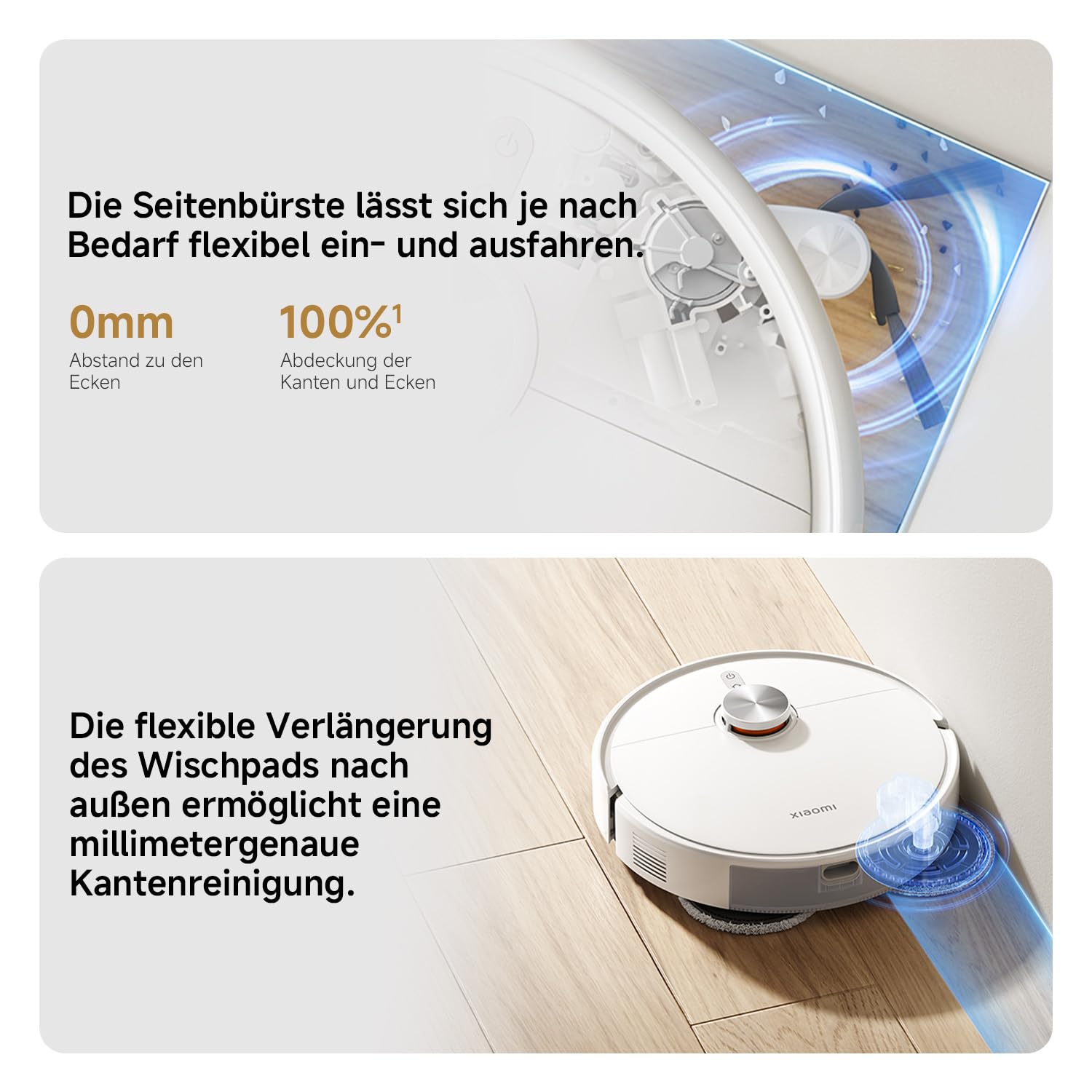 XIAOMI Vacuum S40 Pro, intelligenter Roboterstaubsauger und Mopp, selbstdehnende Seitenbürsten, Saugleistung von 15000 Pa, Hartboden und Teppich, Fernbedienung über App