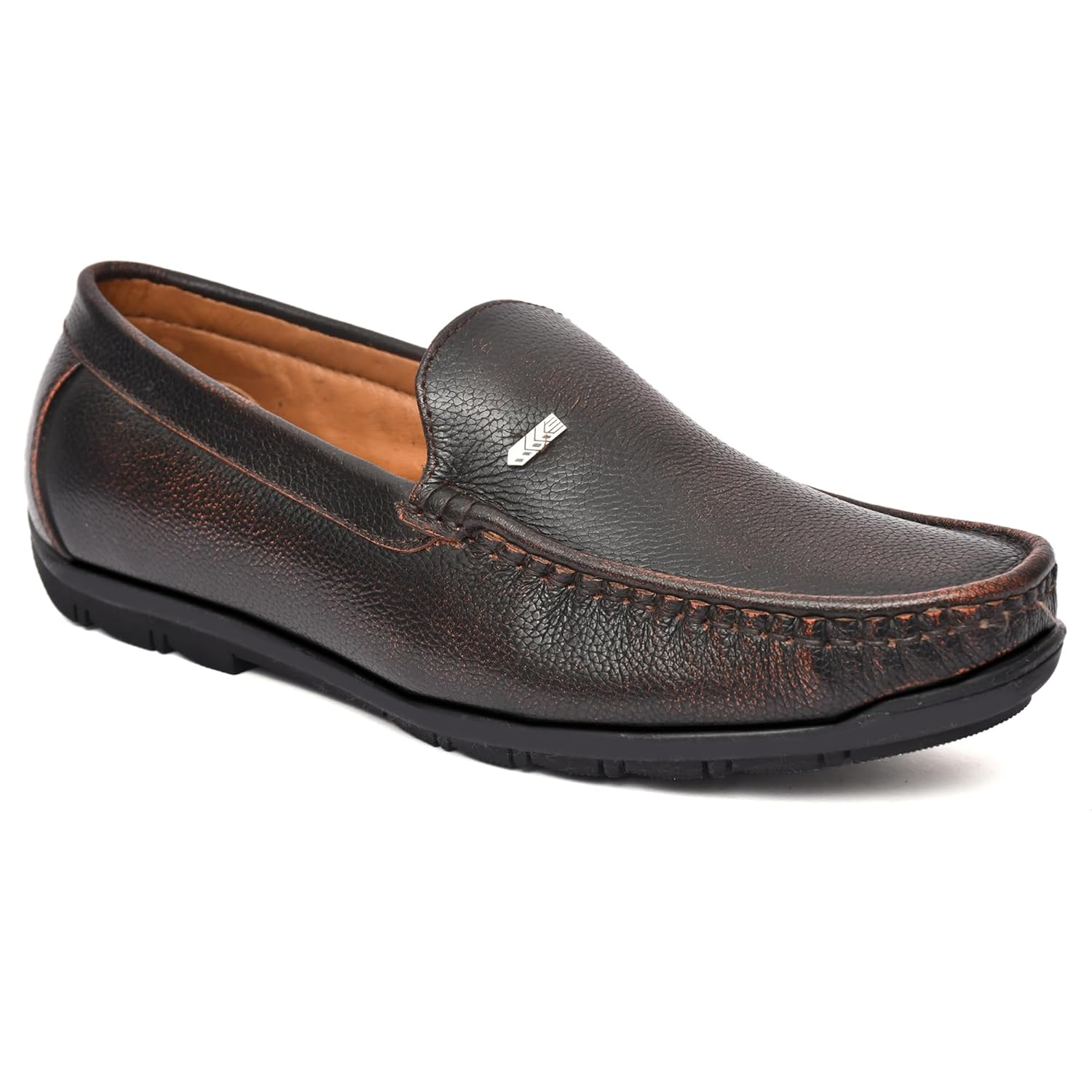 Buy BARBATO Men's Genuine Leather (NDM Leather) Handmade Brown Brush