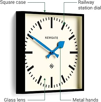 Amazon.com: NEWGATE® Number Five Wall Clock | Square Retro