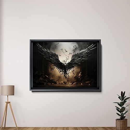 Miniatura 2 de Angel wings art, Canvas Wall Art, Abstract Gray Feather Print, Boho Wall Decor, Home wall decoration art