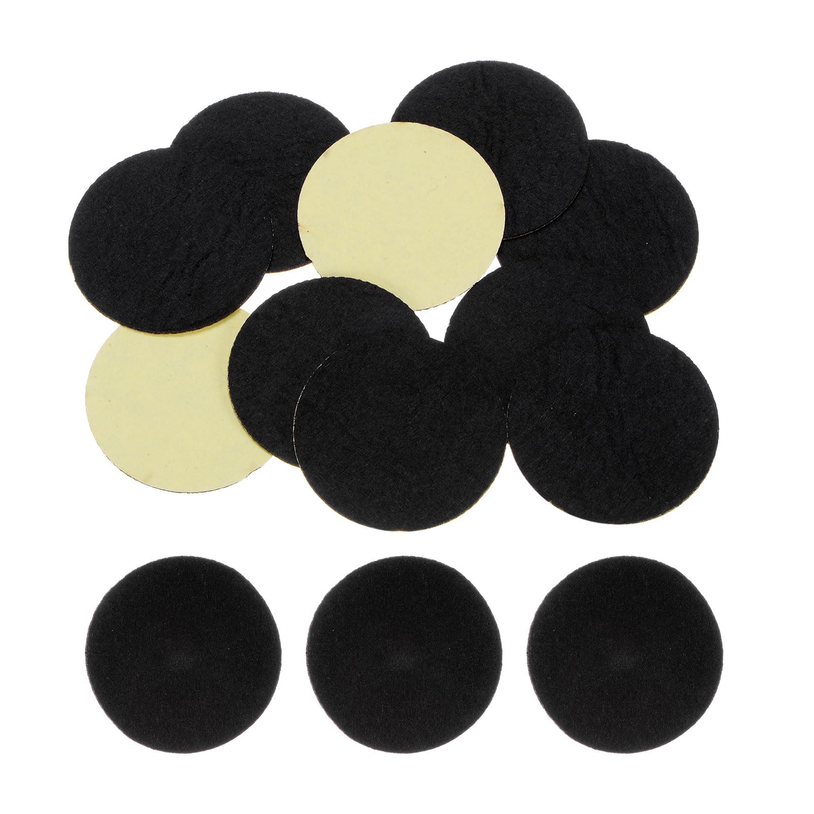 HARFINGTON 10pcs Round Adhesive Felt Circles, 45mm 1-3/4" Pre Cut Felt Craft Stickers Non-Woven Mini Felt Fabric Circles for DIY Sewing Handcraft Cut Projects Craft Finishing, Black