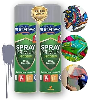 2 Tinta Spray P/Pintar Moveis Metal Plastico Mdf Eucatex (ALUMINIO) - Produto 6 mais recomendado com 3.4 estrelas