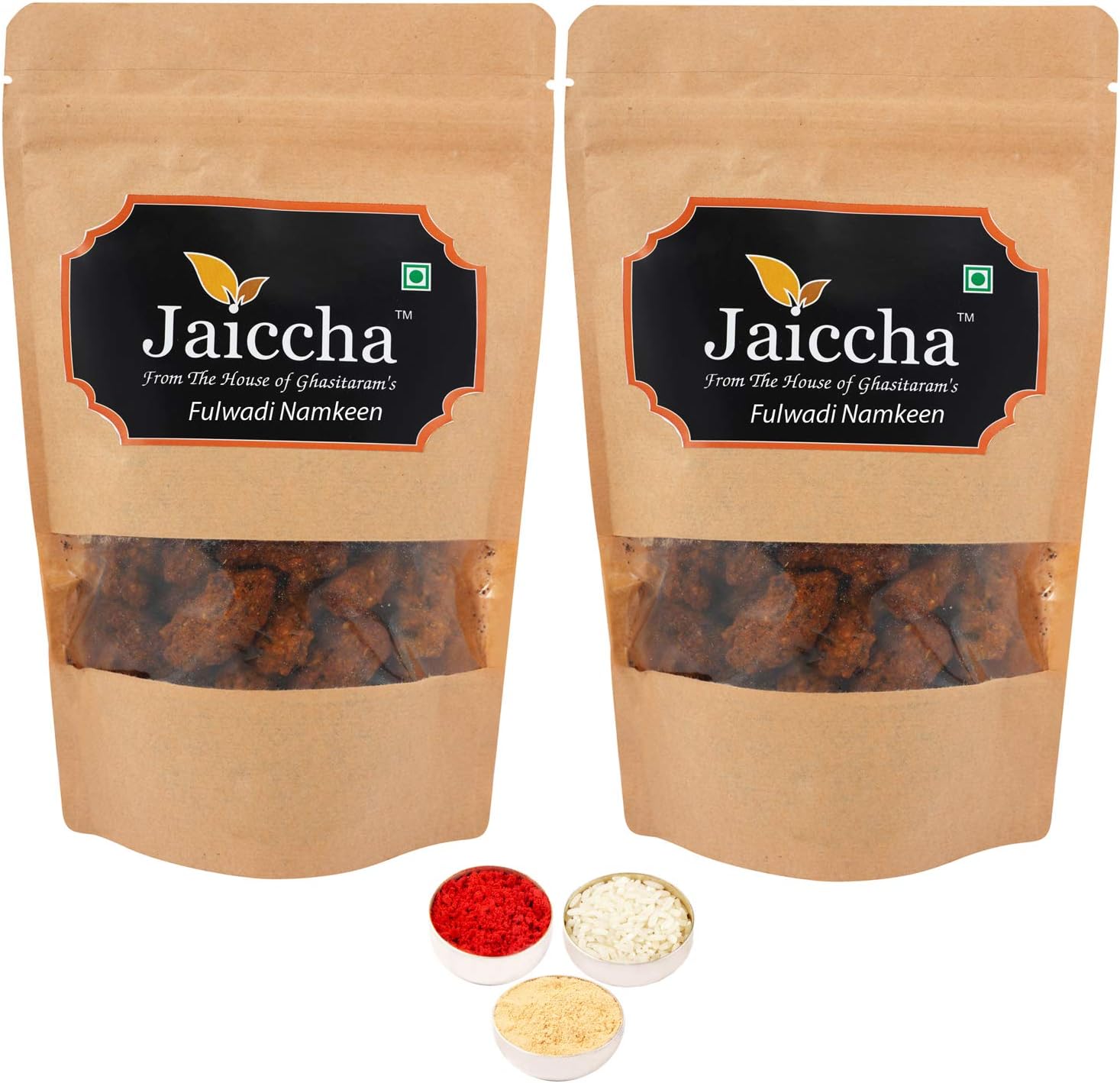 Ghasitaram Bhaidooj Gifts - Fulwadi Namkeen 400 GMS in Brown Paper Pouch