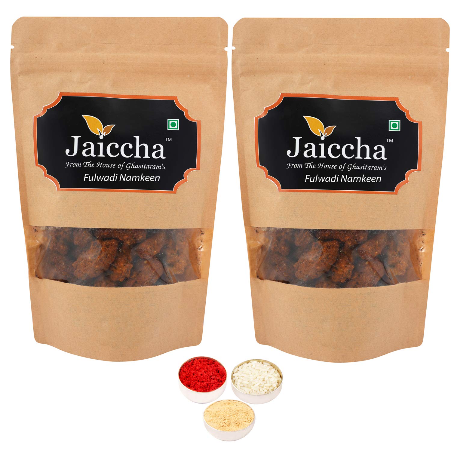 Jaiccha Ghasitaram Bhaidooj Gifts - Fulwadi Namkeen 400 GMS in Brown Paper Pouch