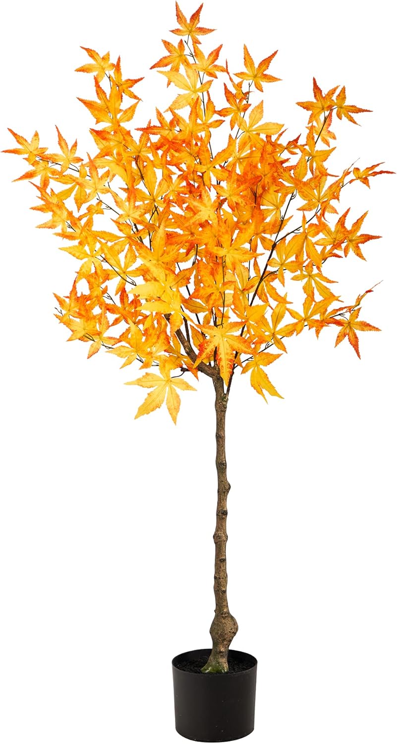 Nearly Natural 4ft. Autumn Maple Artificial Tree,Yellow,21 In. W x 16 In. D x 48 In. H
