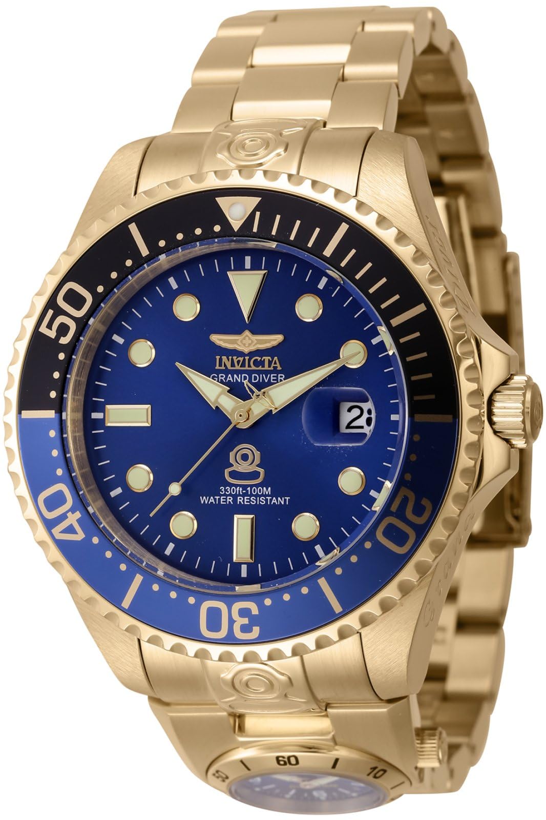 INVICTAGrand Diver 45819 Reloj Automático para Hombre - 47mm, Gold, 47, pulsera