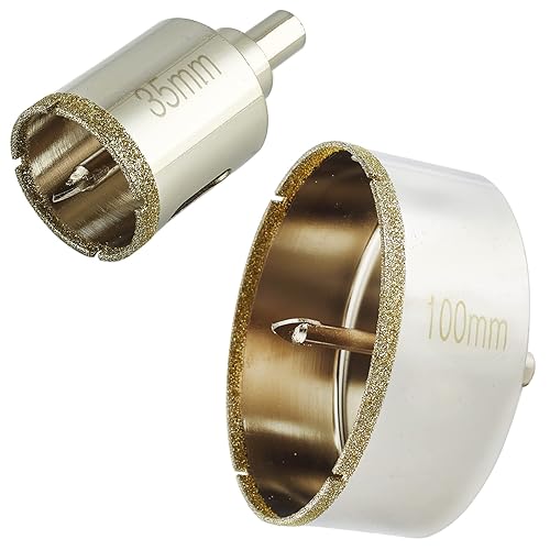 DaduoRi - Sierra de agujero de diamante de 4 pulgadas + 1 38 pulgadas con broca piloto, sierra de agujero para azulejos con broca guía en el centro