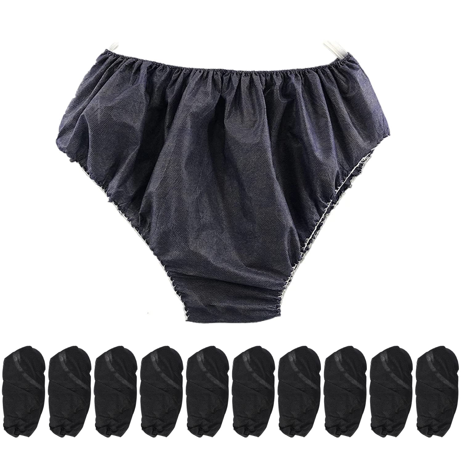 Swagmee Disposable Panties Non-Woven Fabric Soft Material Use & Throw for Women and Girls Individually Wrapped Briefs (Black)-picture-19