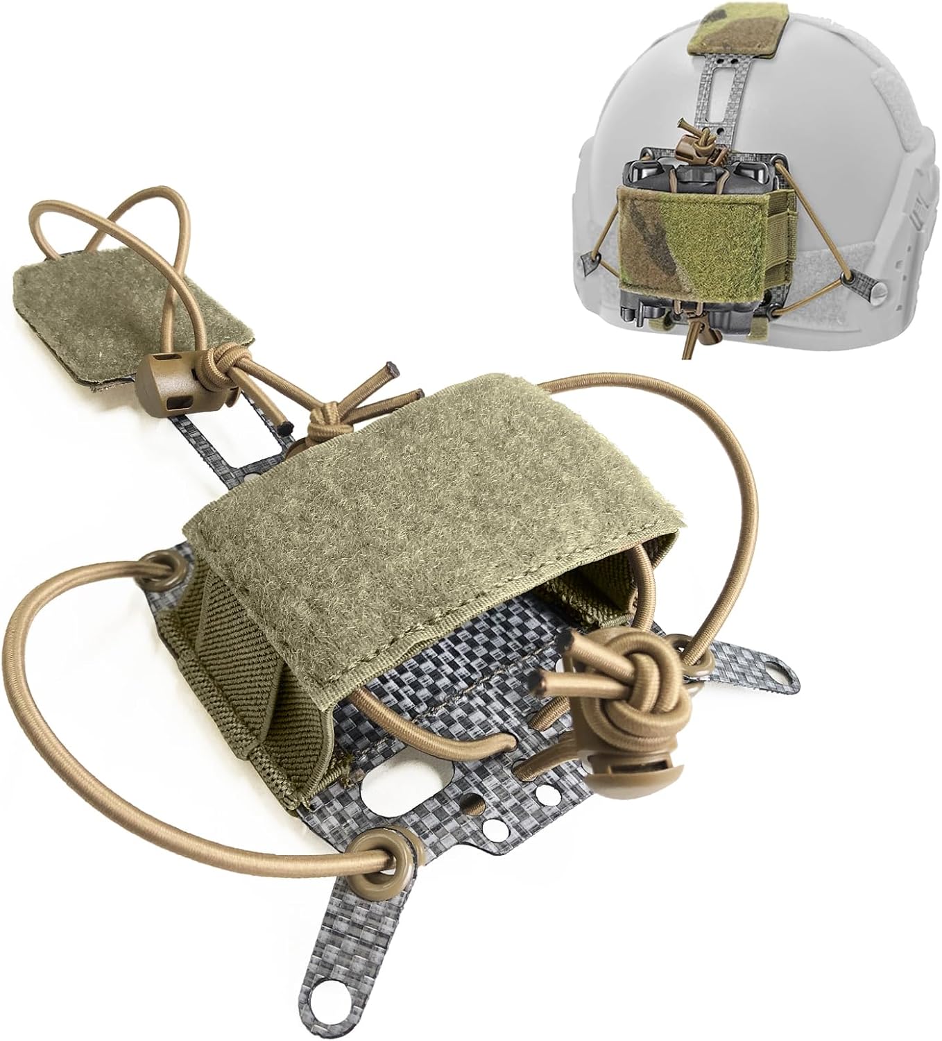 Tactical Helmet Battery Pouch Battery Storage Holder Pack with Hook and Loop Counterweight Bag for Airsoft Helmet