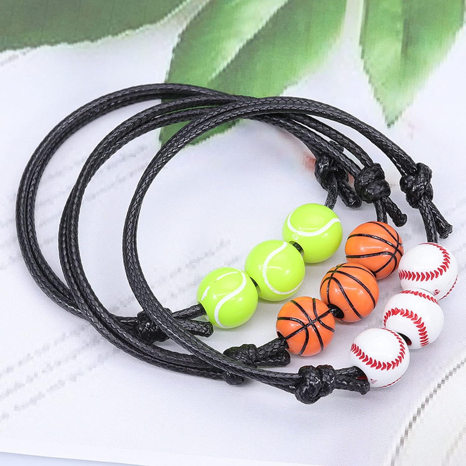 8Pcs Basketball Bracelet Adjustable Braided Charm Bracelet for Men Cuff Bracelets,Basketball Bracelets Jewelry Sports Gifts for Basketball Players - Image 5