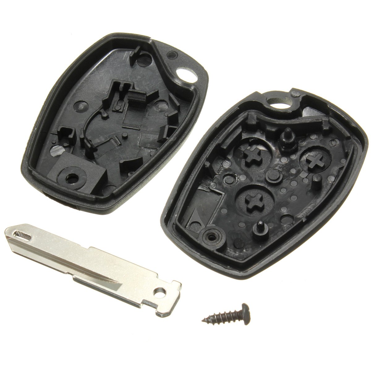 Guscio Portachiavi 3 Pulsanti Per Renault Clio Kangoo Trafic – Con Lama VA2, Cover Di Ricambio Senza Elettronica
