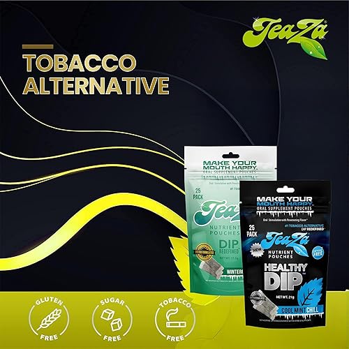 Miniatura 94 de Bolsas de energía TeaZa, salsa sin tabaco ni nicotina - Alternativa de tabaco y salsa energética masticable, inmersión saludable con sabor premium