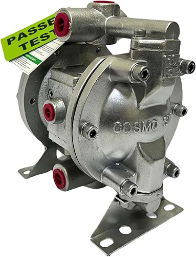 Miniatura 8 de COSMOSTAR D0902 Bomba de diafragma de aire doble de 38", cuerpo de aluminio, bola de teflón, asiento y diafragma, silenciador de bomba, bomba