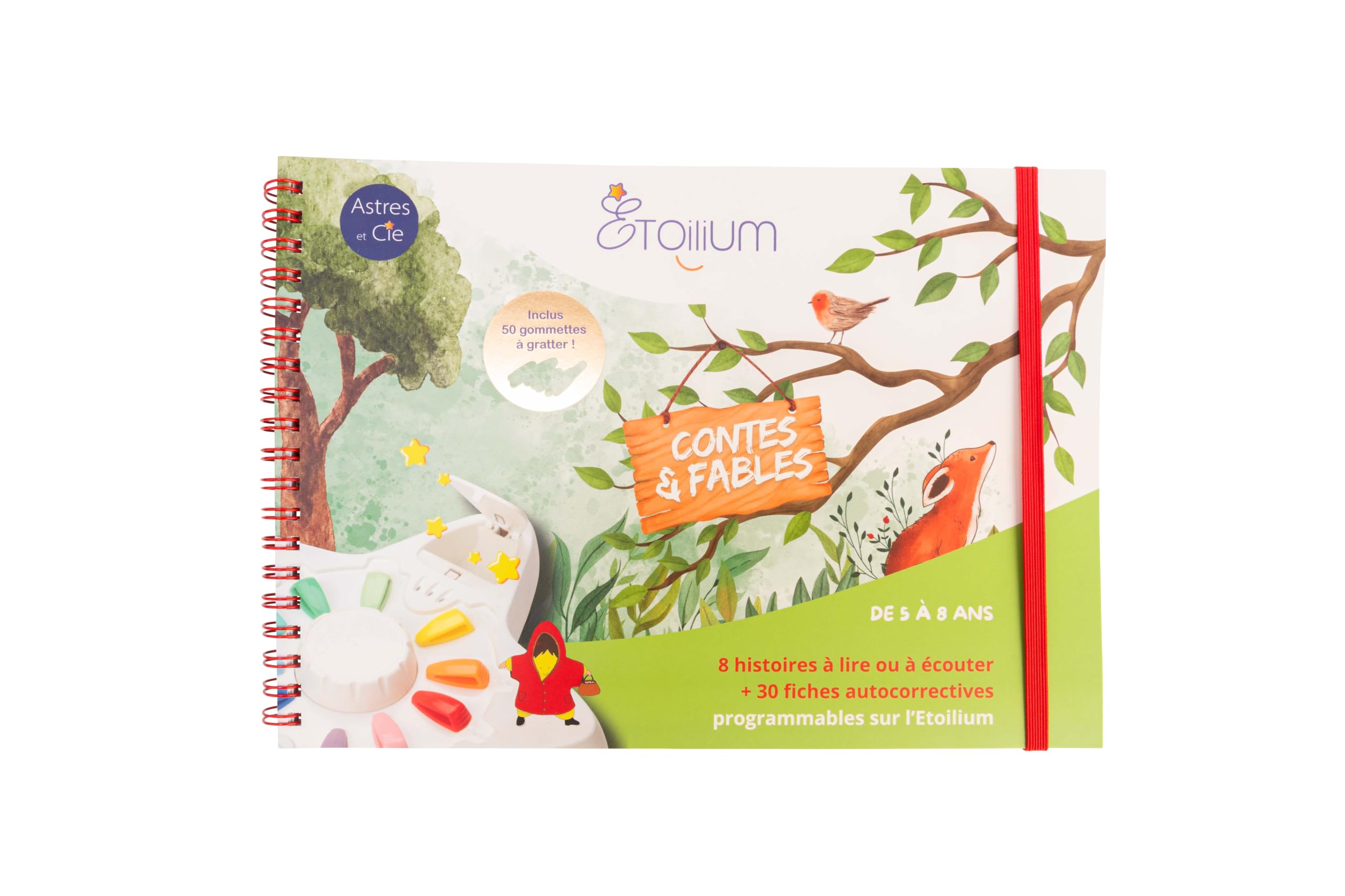 LIVRET ETOILIUM - Contes et fable - 8 histoires à lire et à écouter + 30 fiches autocorrectives programmables sur l’ETOILIUM, 5-8 ans, 1 à 2 Joueurs, Jeu éducatif