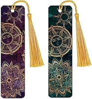 Vista 28 de WIRESTER Juego de 2 marcapáginas de metal con borla dorada clara para estudiantes, lectores, profesores, amantes de los libros, posturas divertidas