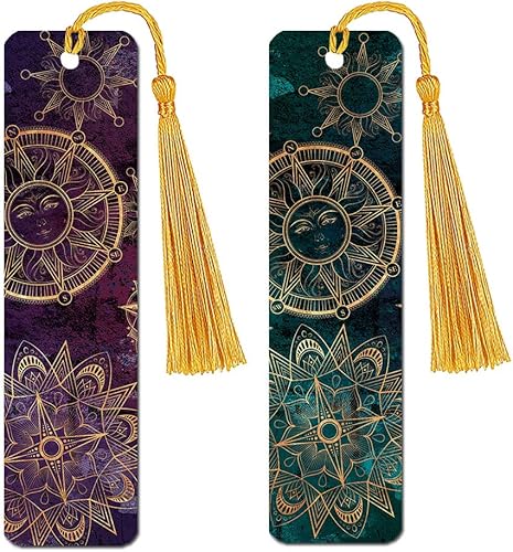 Miniatura 28 de WIRESTER Juego de 2 marcapáginas de metal con borla dorada clara para estudiantes, lectores, profesores, amantes de los libros, posturas divertidas