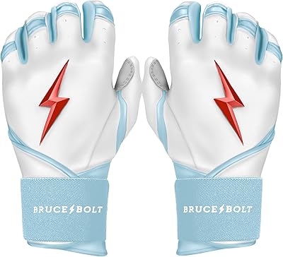 Gants De Frappe Bruce Bolt Homme Taille L - Rouge, En Cuir, Pour Baseball/softball