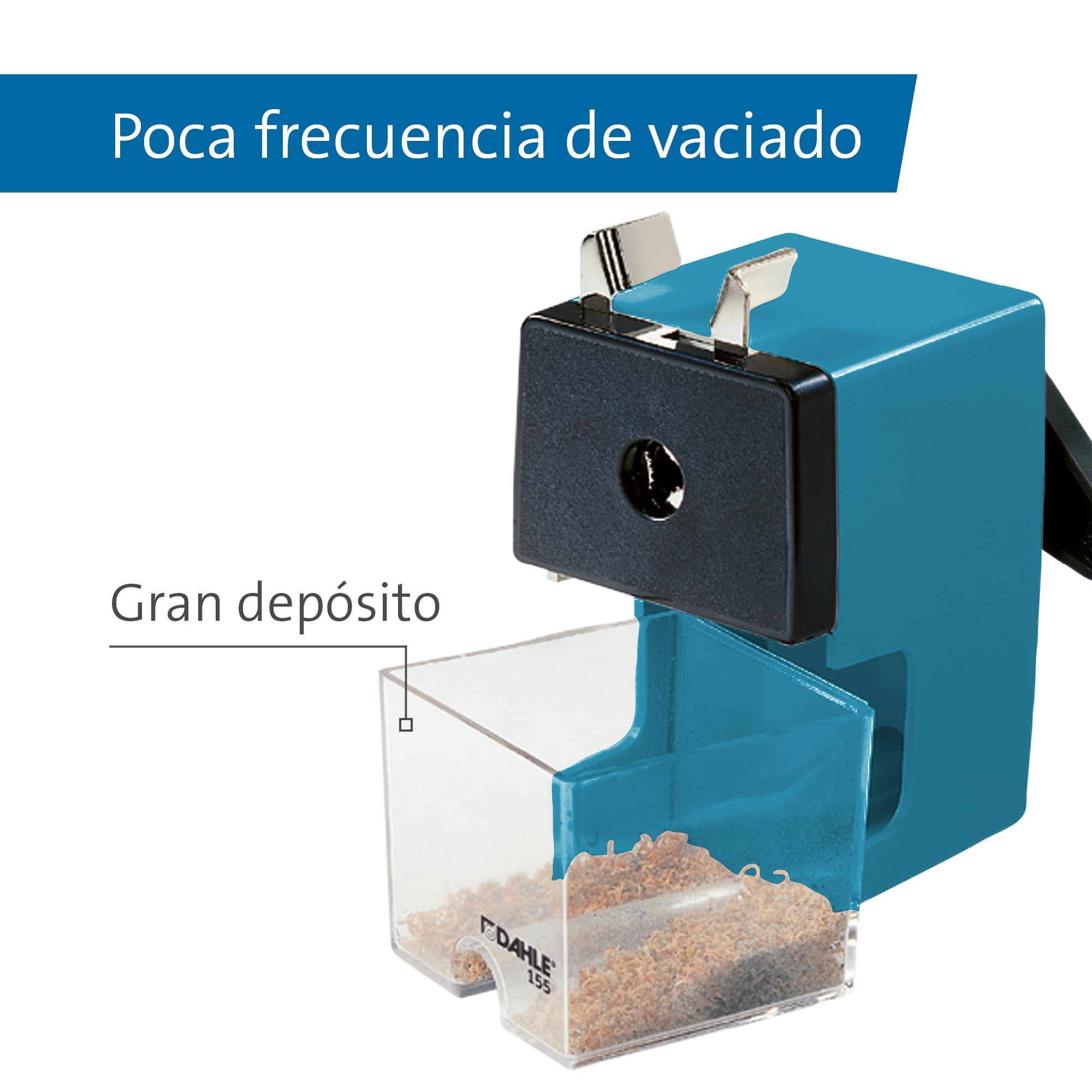 Dahle 00155-17462 - Temperamatite 155 con morsetto, 12 mm, petrolio brillante