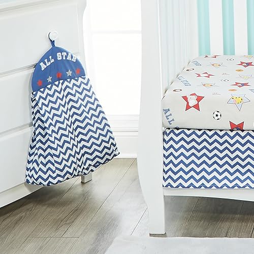 Miniatura 17 de EVERYDAY KIDS 4 Piece Boys Crib Bedding Set - Choo Choo Train - Includes Quilt, Fitted Sheet, Dust Ruffle and Diaper Stacker - Nursery Bedding Set -