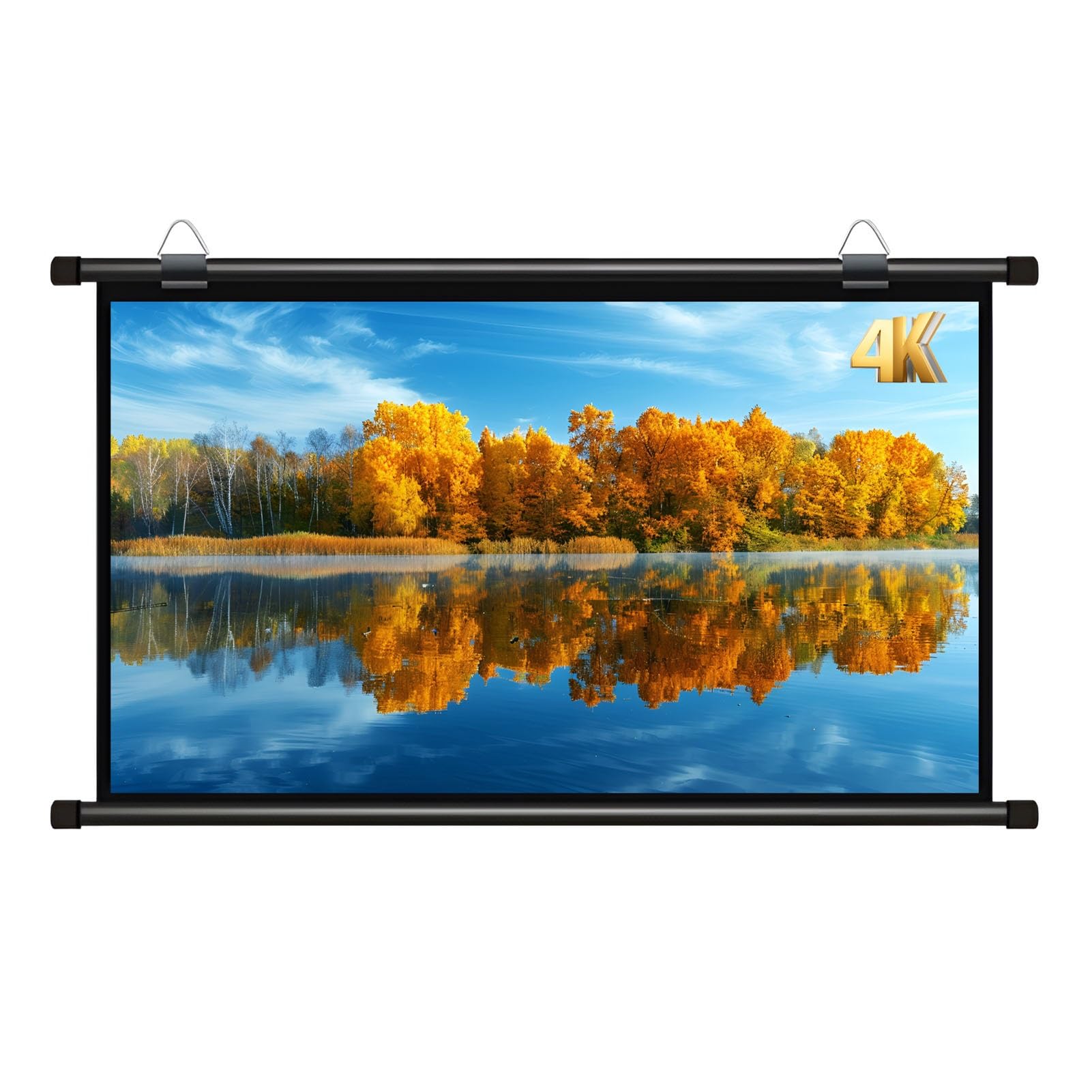 60-calowy, ręcznie zwijany ekran projekcyjny, 72-calowy, przenośny, ścienny ekran projektora HD 16:9 do kina domowego, biura, na imprezę(60 inch 16: 9)