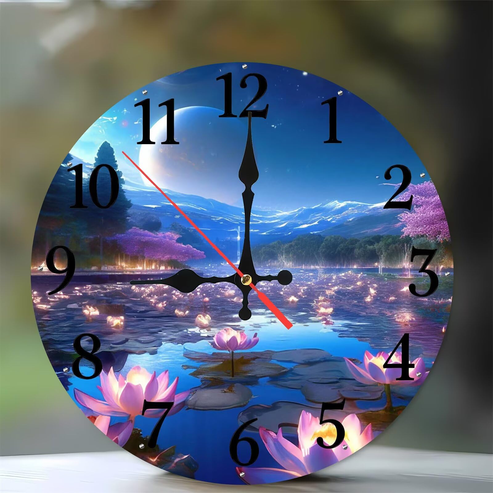 Horloge murale silencieuse bois 35 cm salon cuisine deco nature