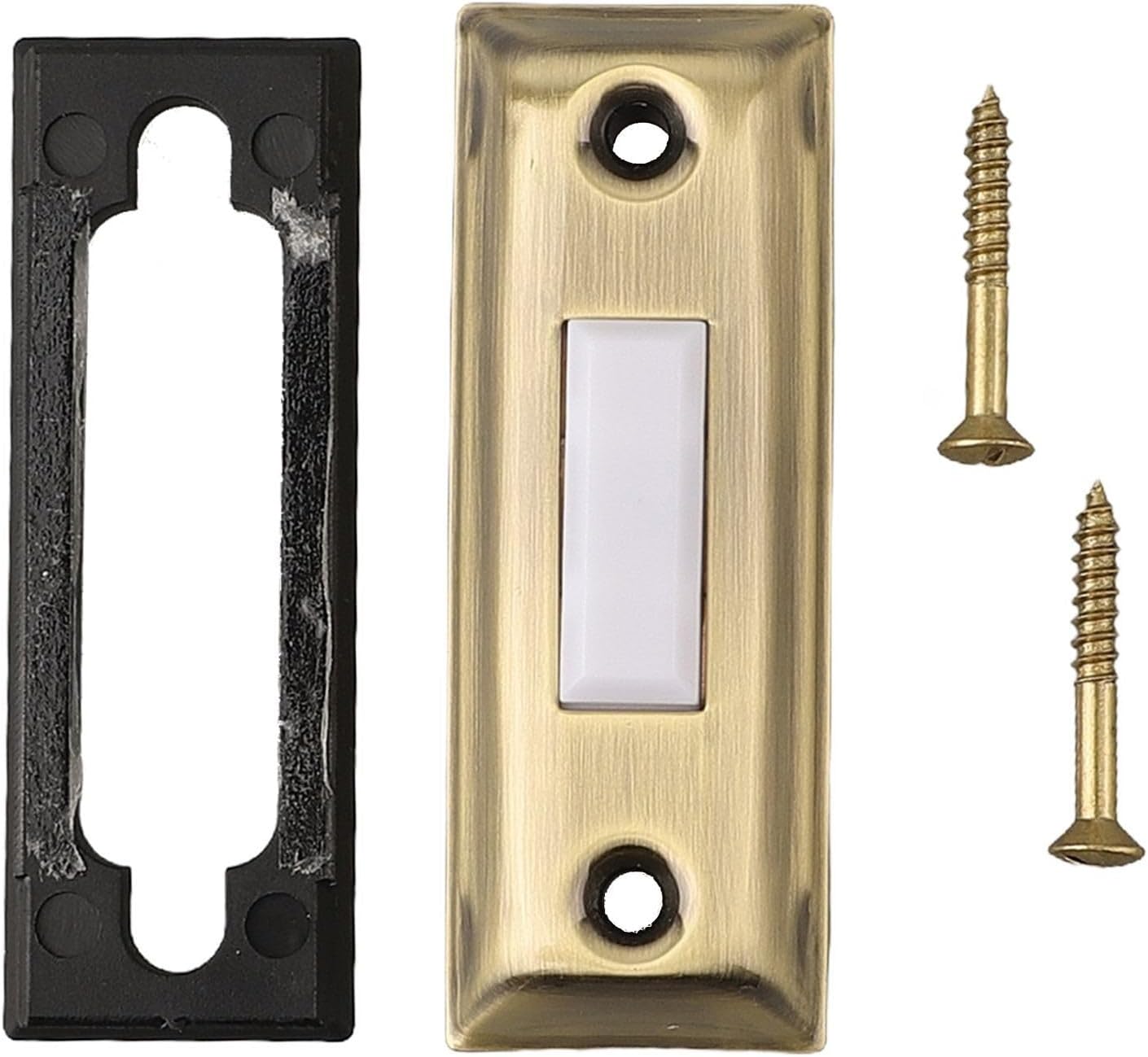 Lighted Metal Doorbell Button In Antique Brass Finish, Wall Mounted For Use On Garden And Garage Doors With Wired Systems DC12 24V