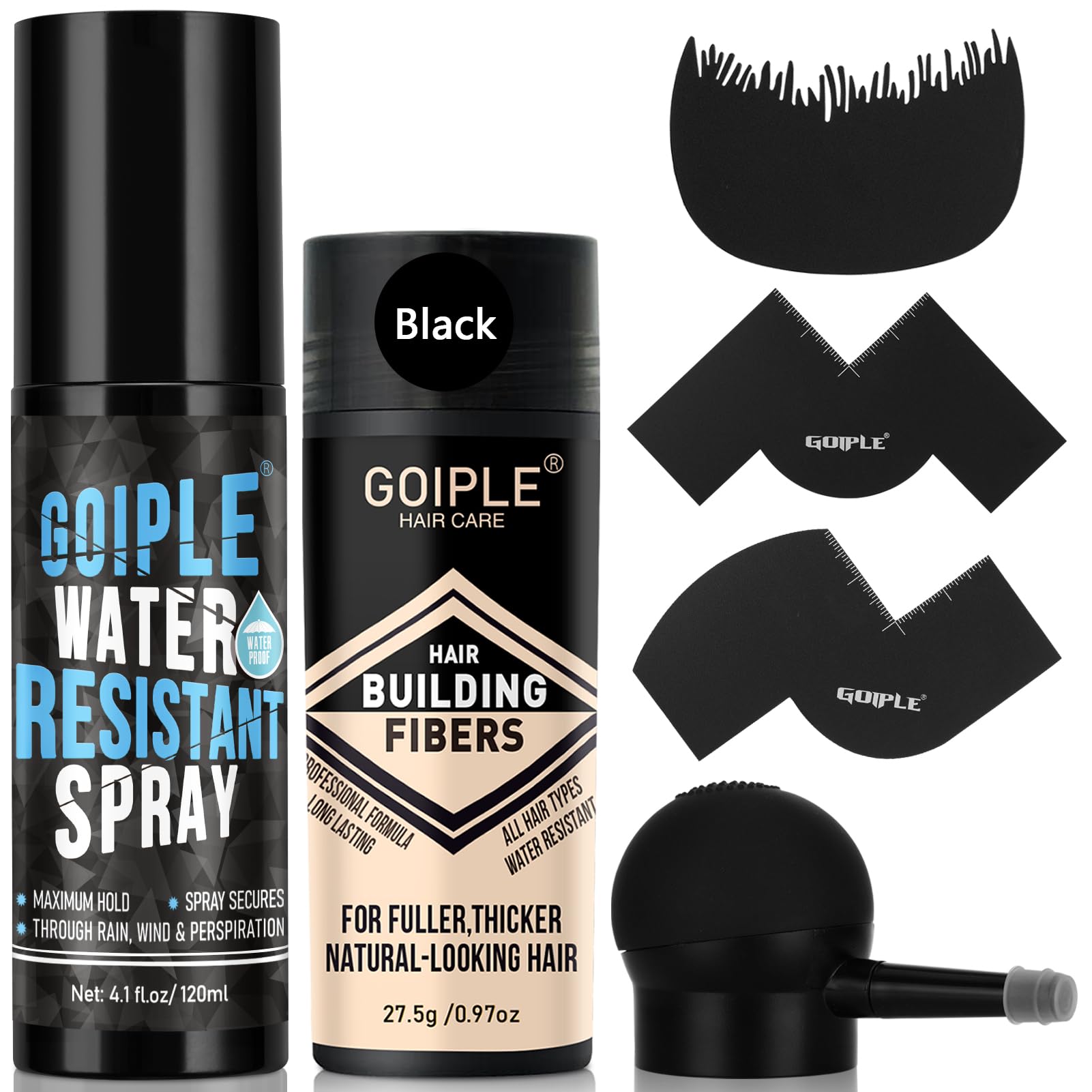 Hair Fiber Water Resistant Spray for Men Hair Fiber Holding Sprays for Black Hairs Extra Hold | Barber Enhancement Sprays for Hair & Beard- Hairline Enhancer & Volumizing Spray Barber Enhancement Card