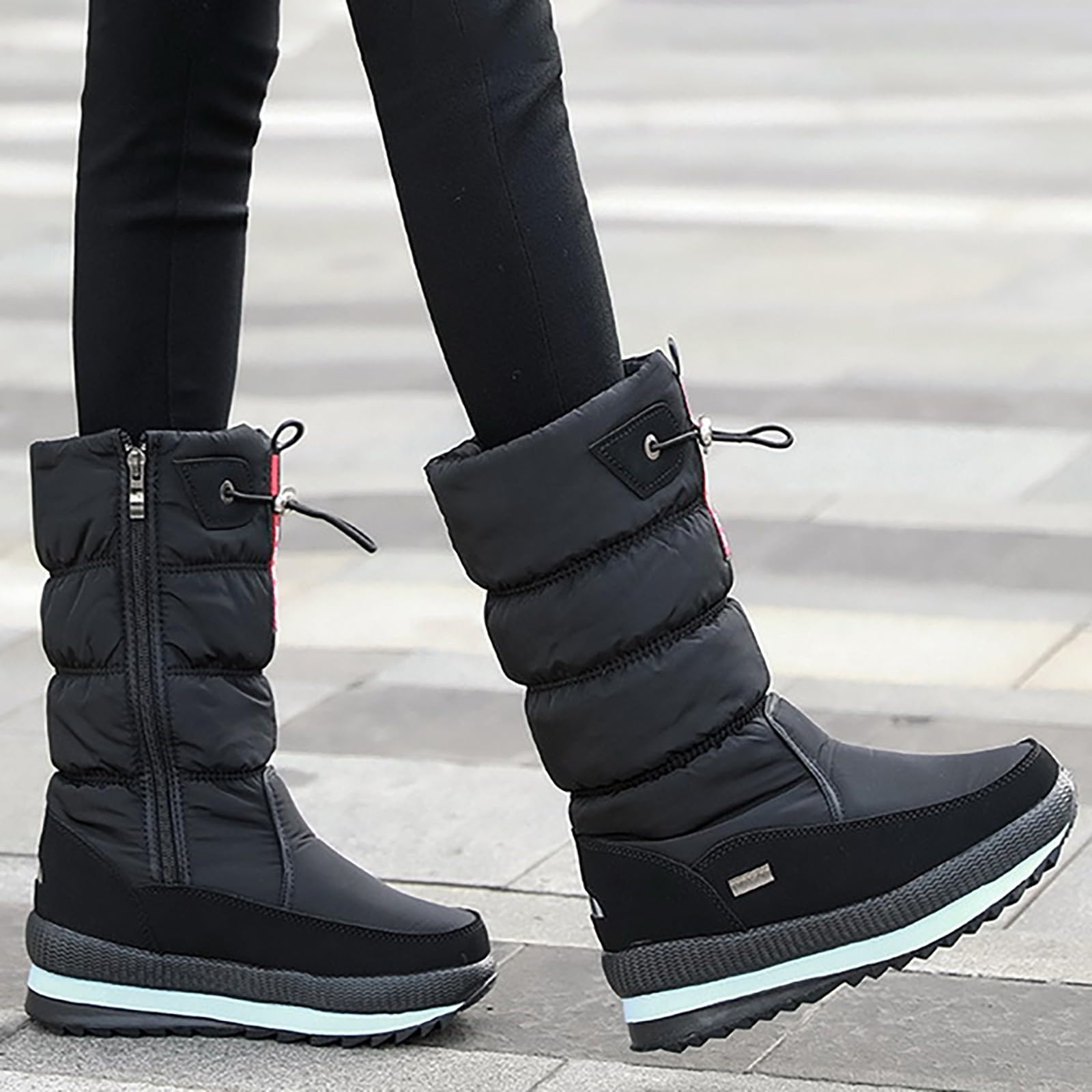 Schneeboots Damen Wasserdicht, Hoch Schneestiefel Gefüttert Schneeschuhe Snow Boots Women Thermo Schlupfstiefel Snowboots Outdoor Schnee Schuhe Winterboots Thermostiefel Winterstiefel Winterschuhe