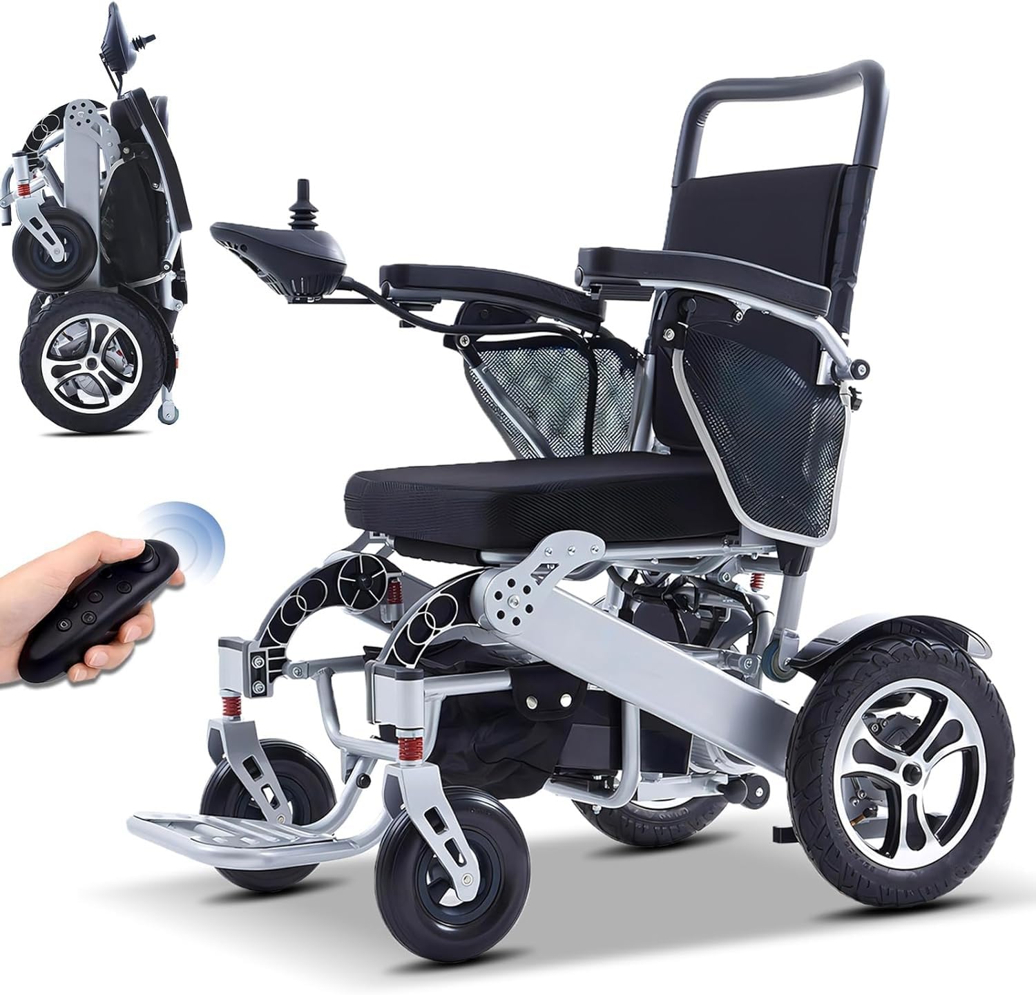 Silla Ruedas Eléctrica Plegable Ultraligera,Silla Ruedas Viaje Sillas Ruedas Eléctricas Ligeras Adultos Y Personas Mayores Soporte 150 Kg,Sillas Ruedas Eléctricas Todo Terreno