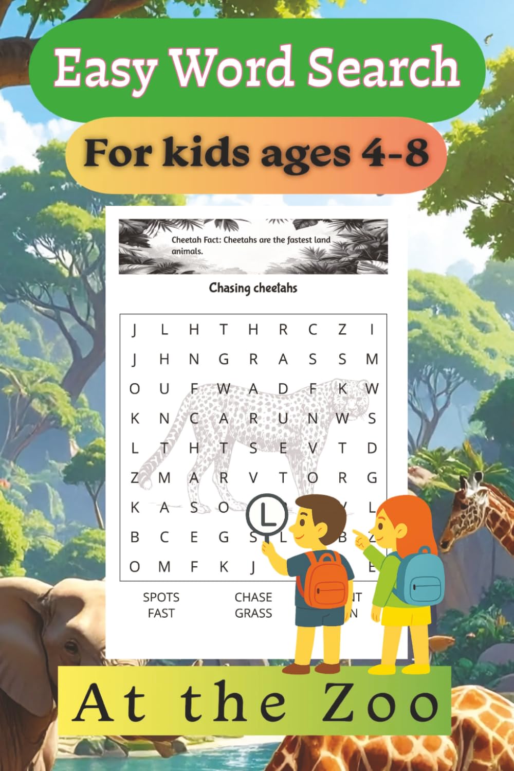 Easy word search for kids ages 4-8: At the Zoo edition| Improve vocabulary and spelling | Over 50+ word searches | Fun Animal & Zoo facts | Puzzle fun for children|