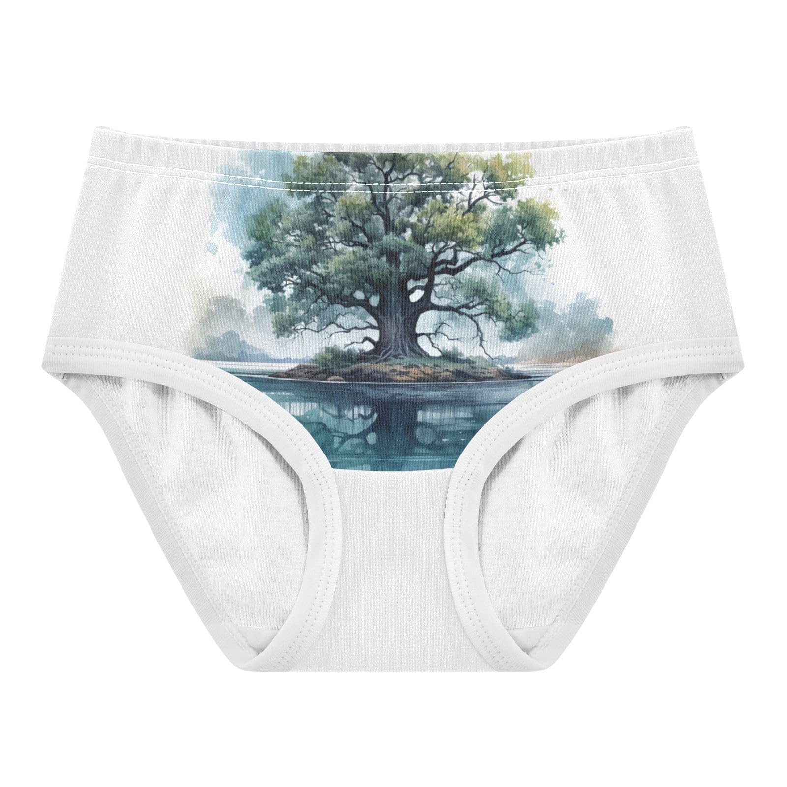 ALAZA Toddler Girls Cotton Hipster Underwear Soft Tree Painting 2 Pack 2T