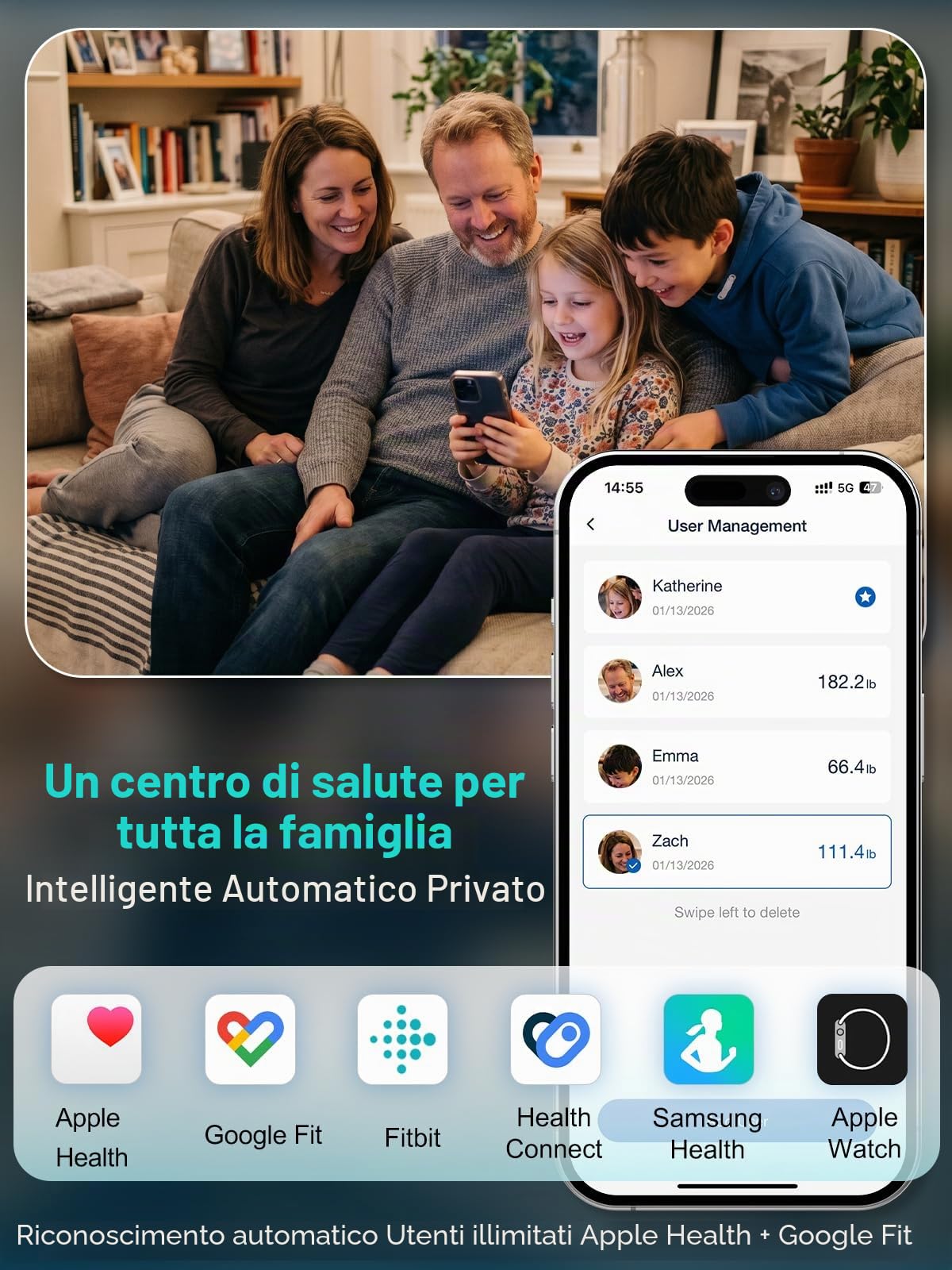 arboleaf Bilancia Impedenziometrica con 8 Elettrodi con Maniglia con Display Integrato, Bilancia Intelligente con Analisi Corporea con Bluetooth y APP, 50 Metriche, Capacità 180 kg