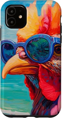 Funda para iPhone 11 Chicken On The Beach Summer Time Chicken Phone Case